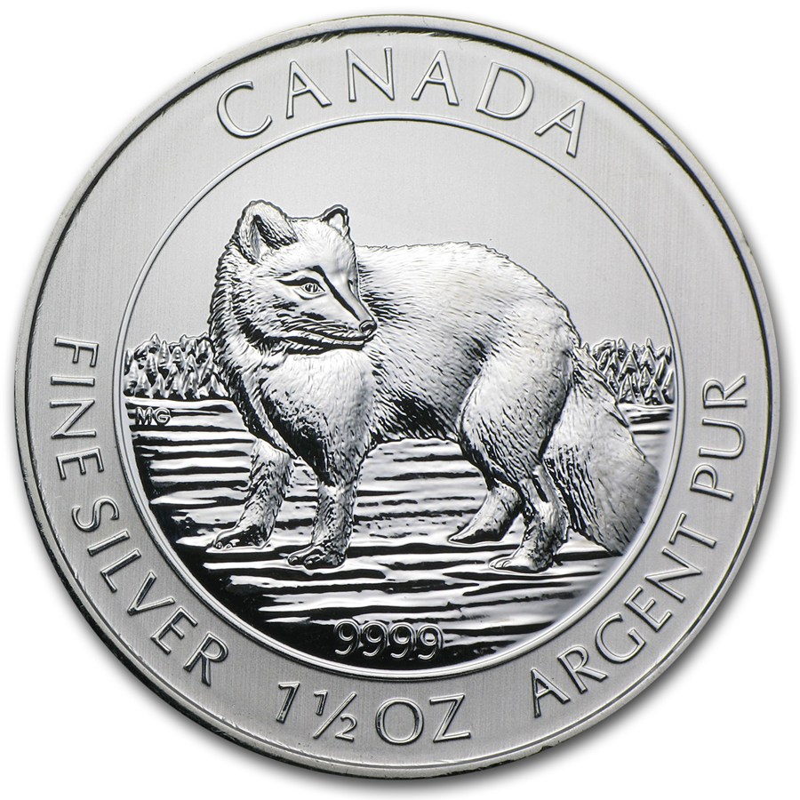 2014 Silver Royal Canadian Mint Arctic Fox (1.5 Oz.)