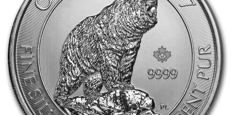 2017 Silver Royal Canadian Mint Grizzly Bear (1.5 Oz.)