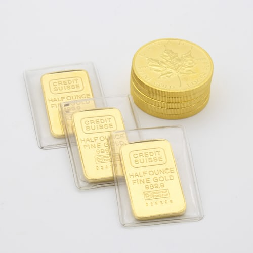 Gold coins and tags