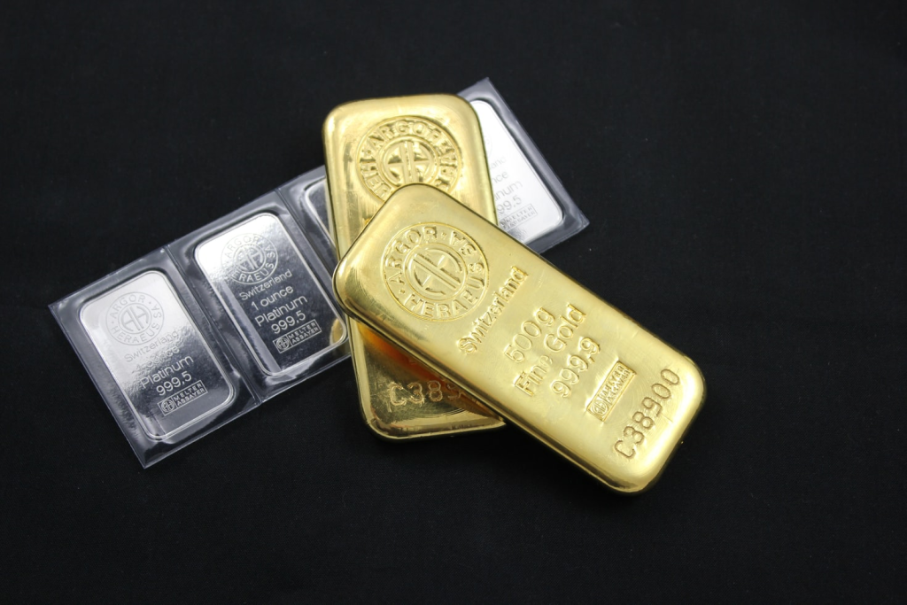 Platinum and gold bullion bars