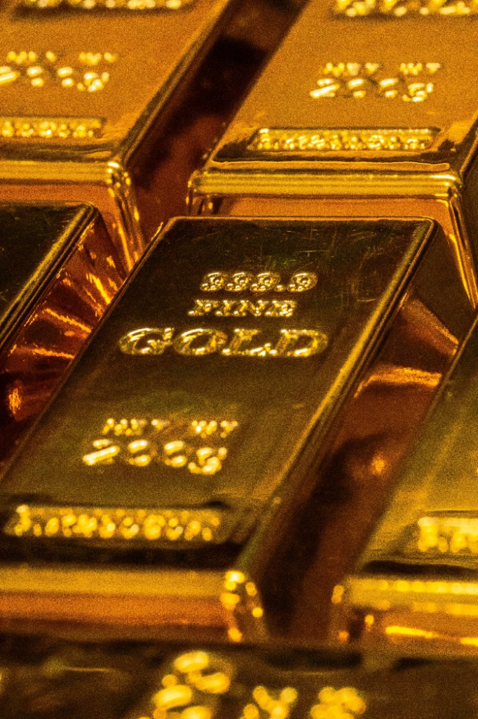Stacks of gold bars
