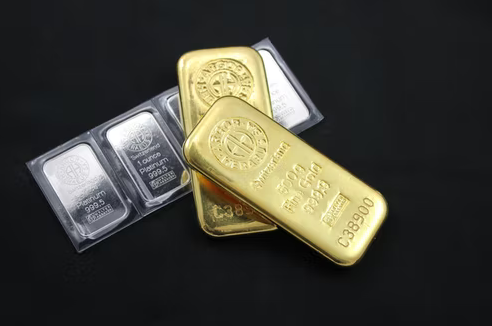 Gold bars placed over platinum bars
