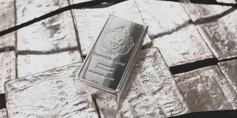 A stack of silver bars