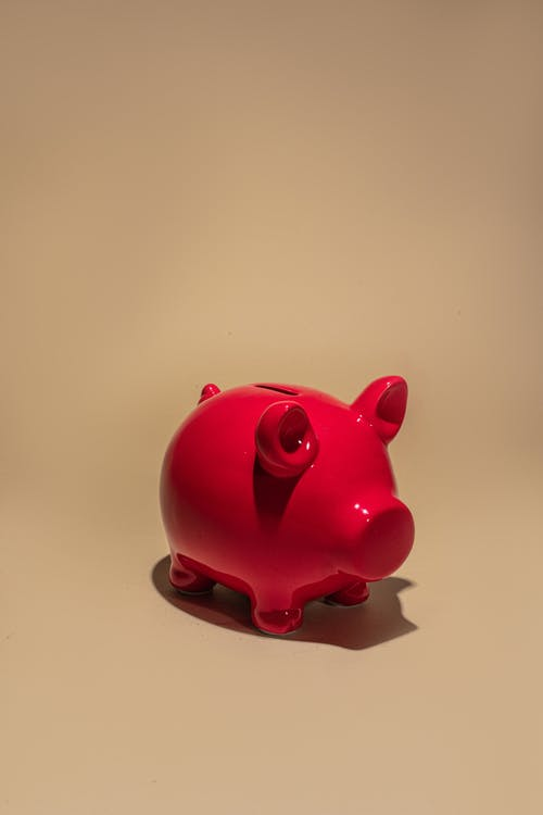 A red piggy bank