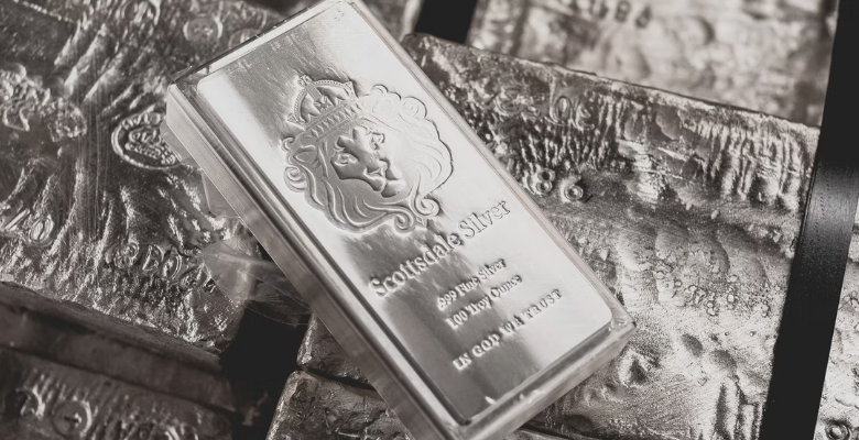 a stack of silver bars