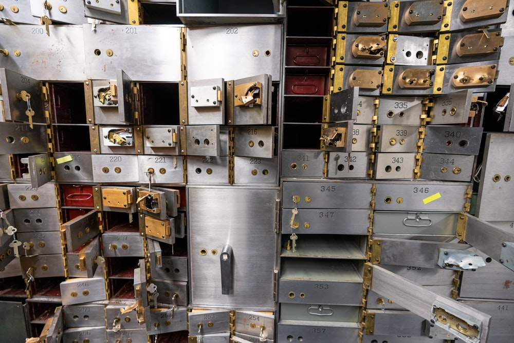 Opened safety deposit boxes in a bank