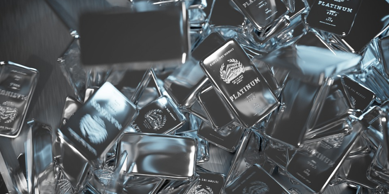 A bunch of platinum bars placed on a table
