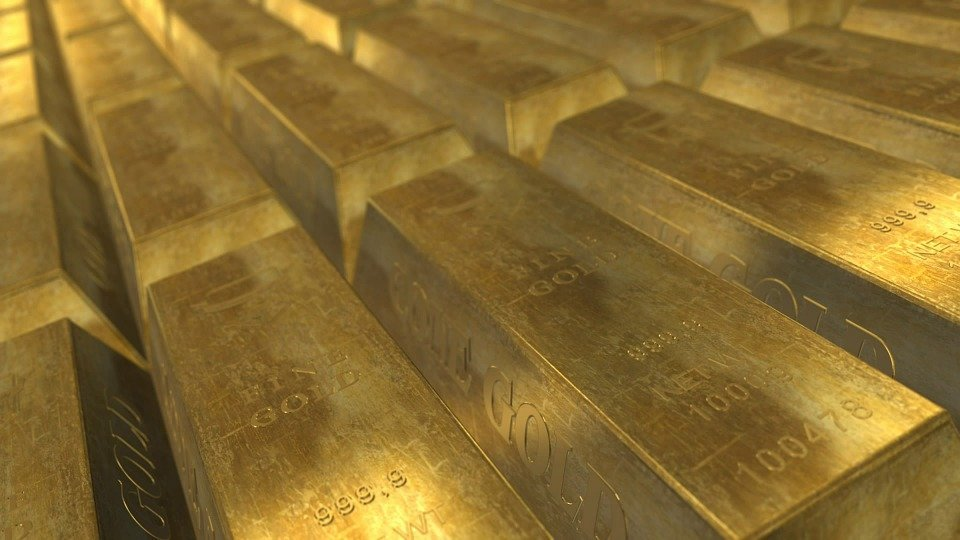 Stacks of gold bullions