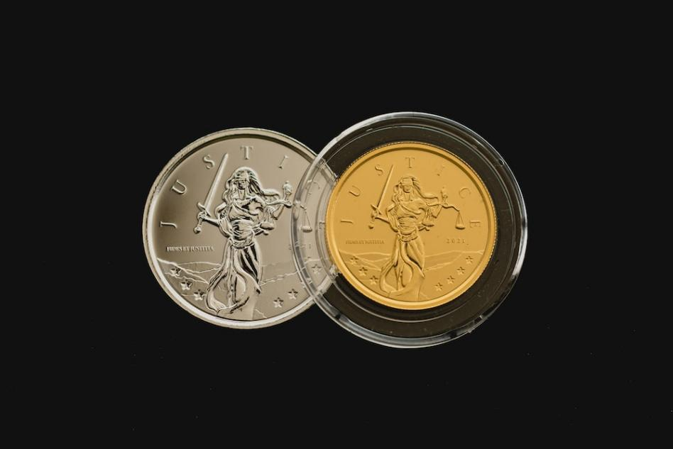 a silver and gold coin