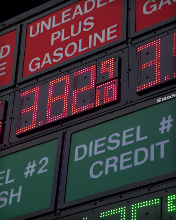 Diesel prices on display as a sign of inflation
