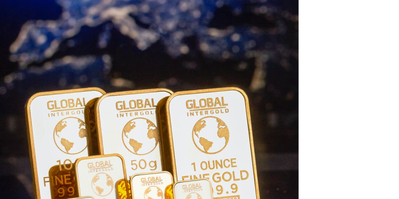 Gold bars for investment.