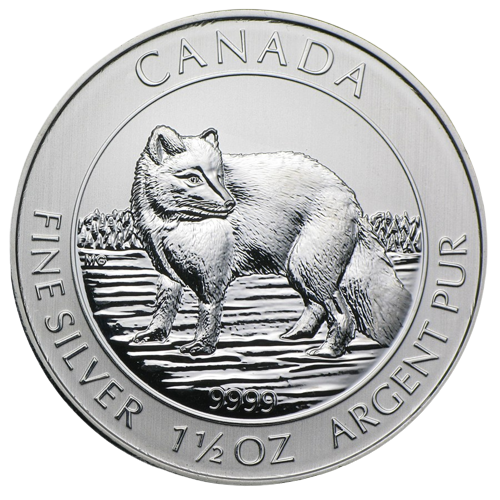 2014-silver-royal-canadian-mint-arctic-fox-1.5-oz-front