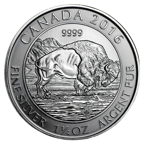 silver-royal-canadian-mint-bison-1.25-oz-front