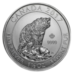 2017 Royal Canadian Mint Grizzly Bear 1.5 oz Silver Coin