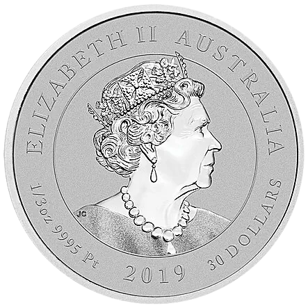 2019 Bottlenose Dolphin 1/3 oz Platinum Coin BU - Image 2