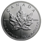 Canadian Maple Leaf 1/2 oz Platinum Coin BU