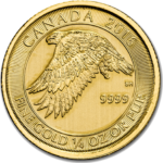 2016 Royal Canadian Mint Snow Falcon 1/4 oz Gold Coin BU