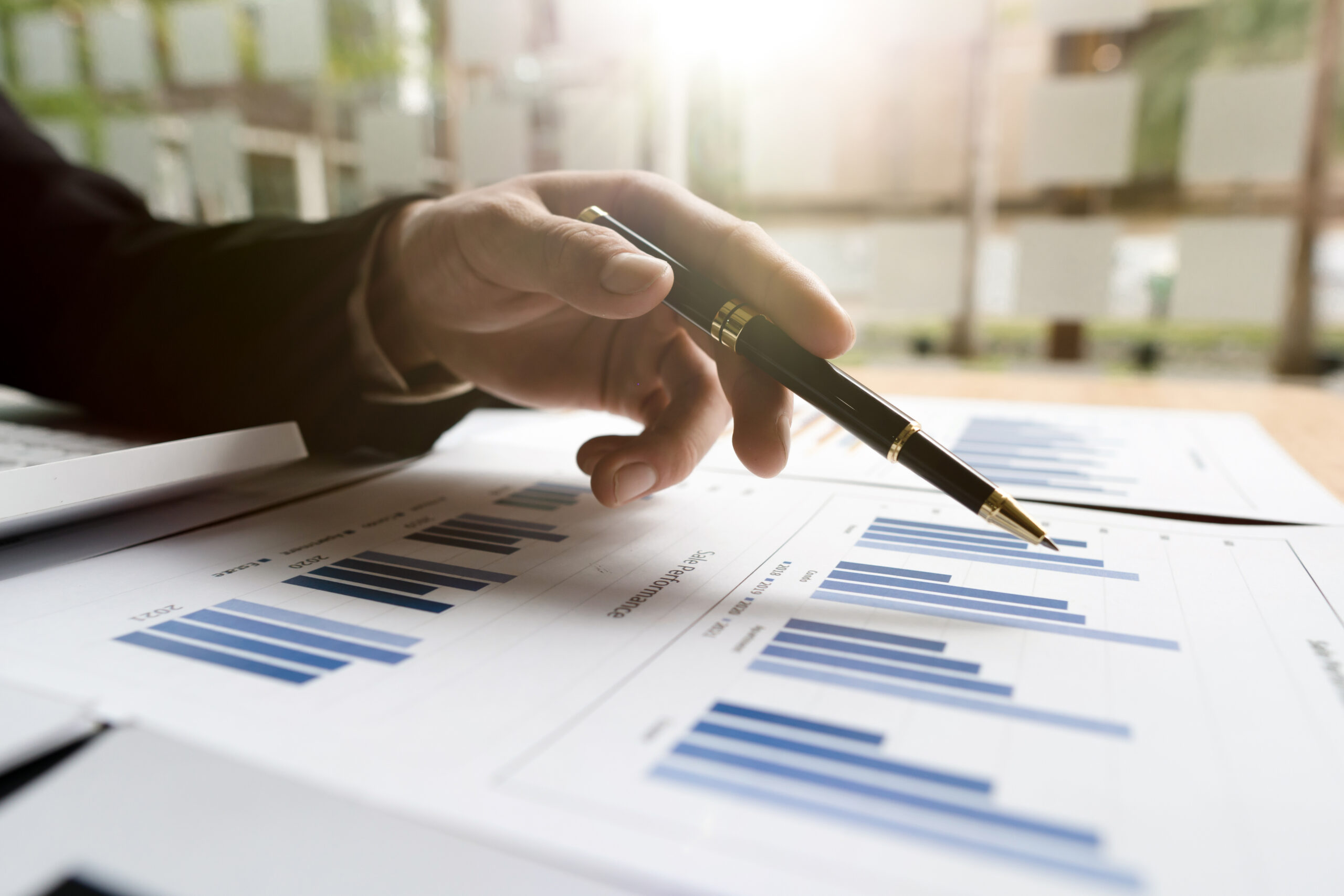 businessman working with financial report