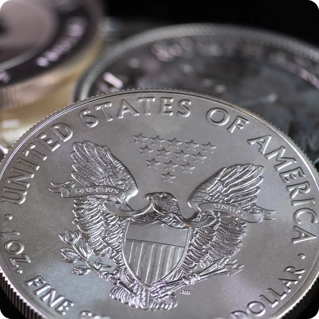 American Silver Eagle coin close-up